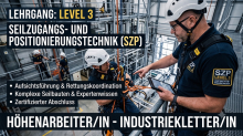 Lehrgang Industriekletterer Level 3 FISAT IRATA (Level 3 - Seilzugangs- und Positionierungstechnik (SZP) - Höhenarbeiter/in - Industriekletter/in)